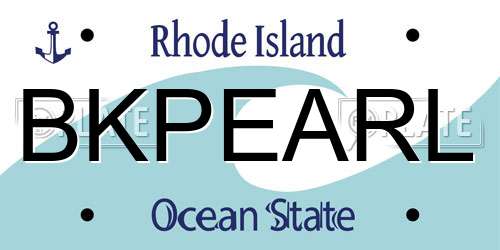 BKPEARL Rhode Island License Plate