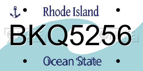 BKQ5256 Rhode Island License Plate
