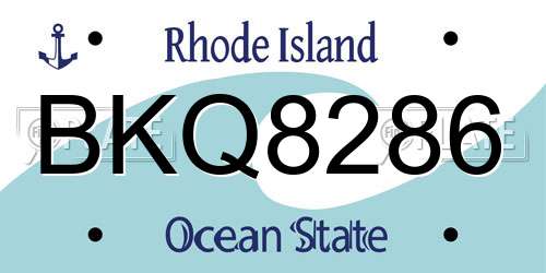 BKQ8286 Rhode Island License Plate