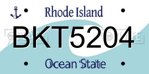 BKT5204 Rhode Island License Plate