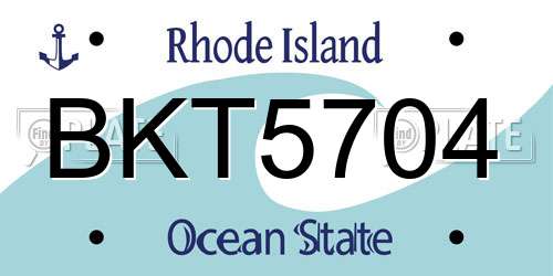 BKT5704 Rhode Island License Plate