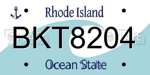 BKT8204 Rhode Island License Plate