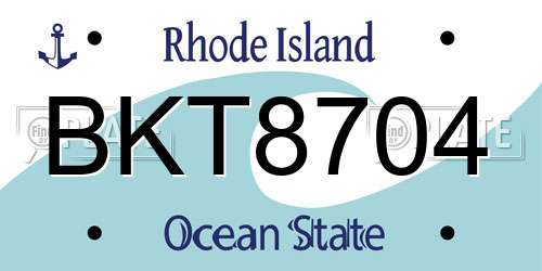 BKT8704 Rhode Island License Plate