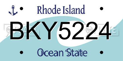 BKY5224 Rhode Island License Plate