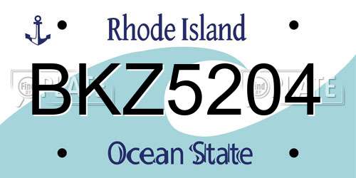 BKZ5204 Rhode Island License Plate