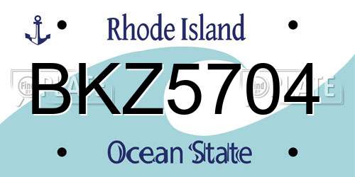 BKZ5704 Rhode Island License Plate