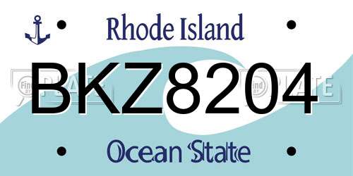 BKZ8204 Rhode Island License Plate
