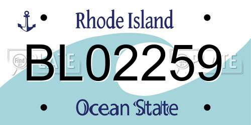 BL02259 Rhode Island License Plate
