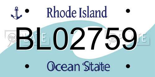 BL02759 Rhode Island License Plate