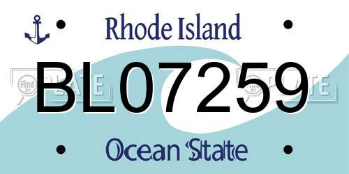 BL07259 Rhode Island License Plate