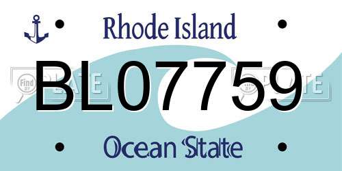 BL07759 Rhode Island License Plate