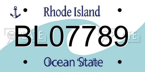 BL07789 Rhode Island License Plate