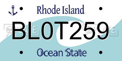 BL0T259 Rhode Island License Plate