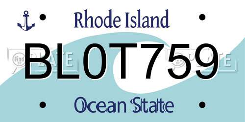 BL0T759 Rhode Island License Plate