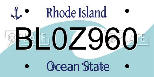 BL0Z960 Rhode Island License Plate