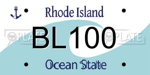 BL100 Rhode Island License Plate