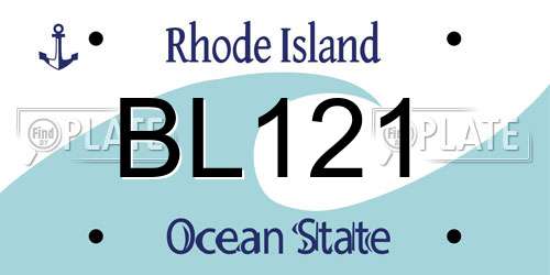 BL121 Rhode Island License Plate
