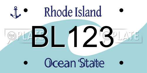 BL123 Rhode Island License Plate