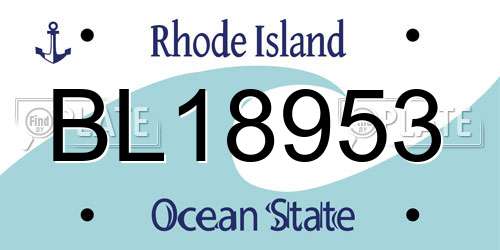 BL18953 Rhode Island License Plate