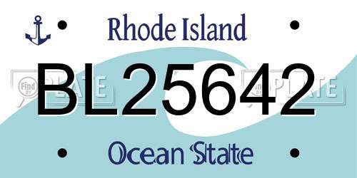 BL25642 Rhode Island License Plate