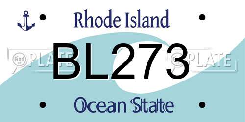 BL273 Rhode Island License Plate