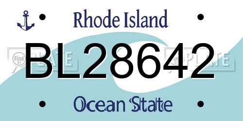 BL28642 Rhode Island License Plate