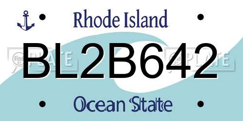 BL2B642 Rhode Island License Plate