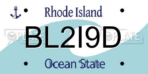BL2I9D Rhode Island License Plate