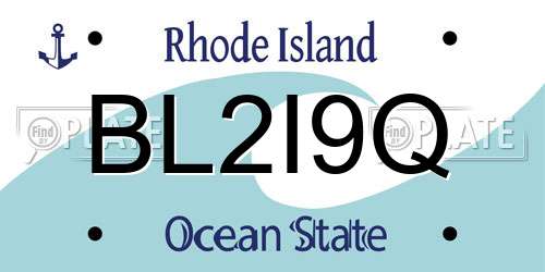 BL2I9Q Rhode Island License Plate