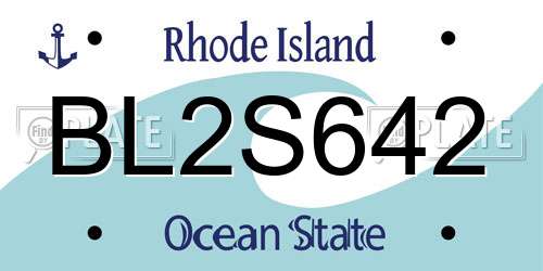 BL2S642 Rhode Island License Plate
