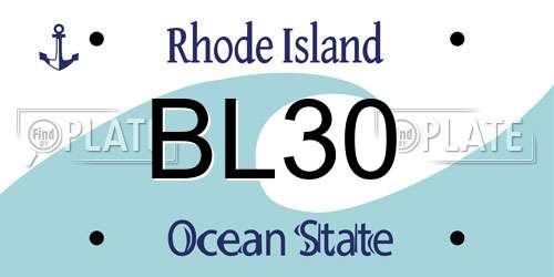 BL30 Rhode Island License Plate