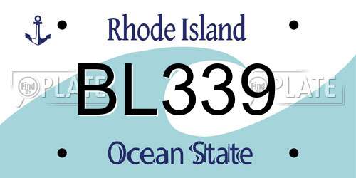 BL339 Rhode Island License Plate