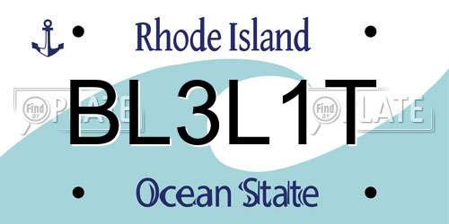 BL3L1T Rhode Island License Plate
