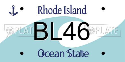 BL46 Rhode Island License Plate
