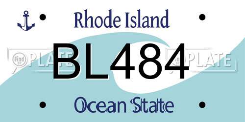 BL484 Rhode Island License Plate