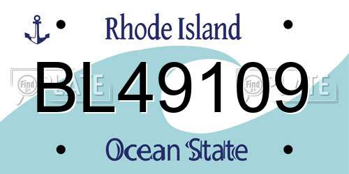 BL49109 Rhode Island License Plate