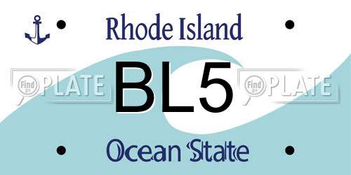 BL5 Rhode Island License Plate