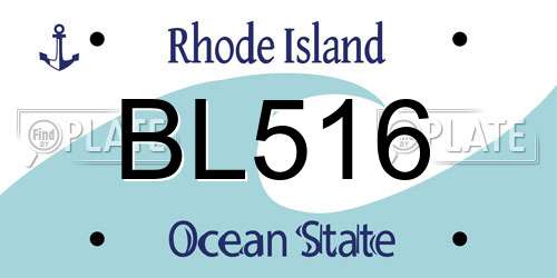 BL516 Rhode Island License Plate