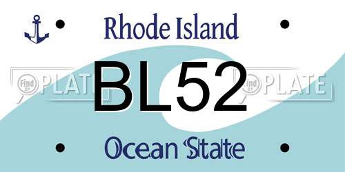BL52 Rhode Island License Plate