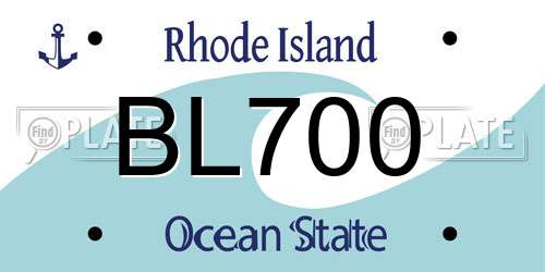 BL700 Rhode Island License Plate