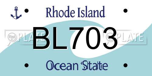 BL703 Rhode Island License Plate