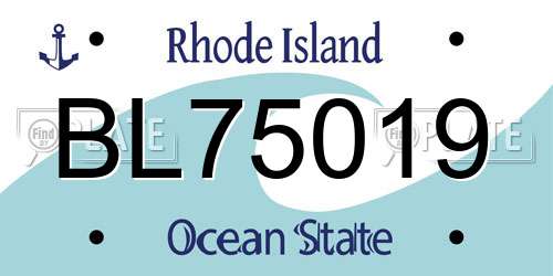 BL75019 Rhode Island License Plate