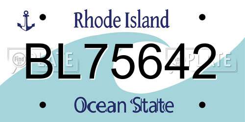 BL75642 Rhode Island License Plate