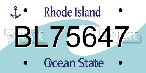BL75647 Rhode Island License Plate