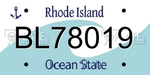 BL78019 Rhode Island License Plate