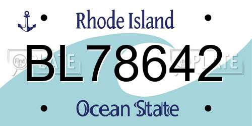 BL78642 Rhode Island License Plate