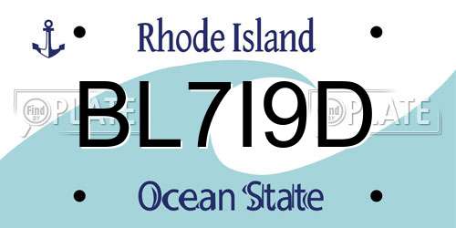 BL7I9D Rhode Island License Plate
