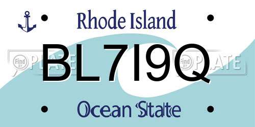 BL7I9Q Rhode Island License Plate