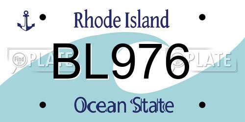 BL976 Rhode Island License Plate