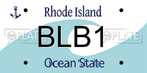 BLB1 Rhode Island License Plate